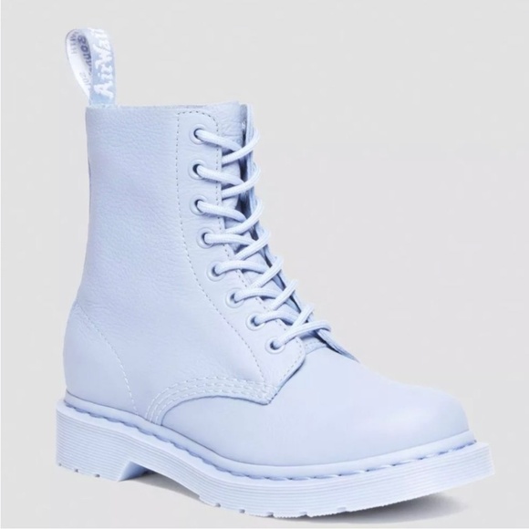 Dr. Martens Light Blue Leather Lace-Up Boots - Picture 3 of 12